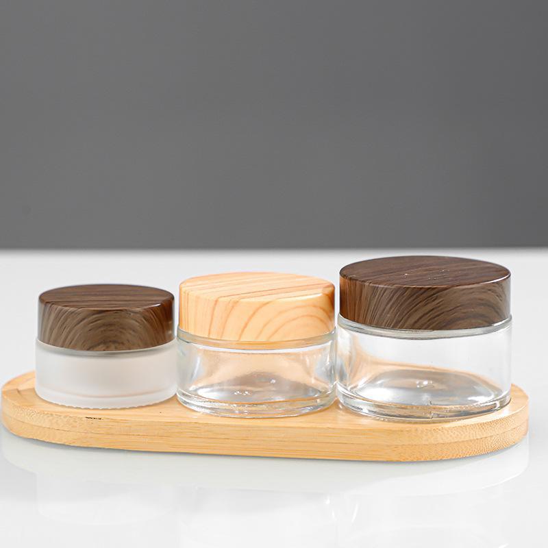 30g Transparent Frosted Glass Cream Jar for Eye Cream Samples