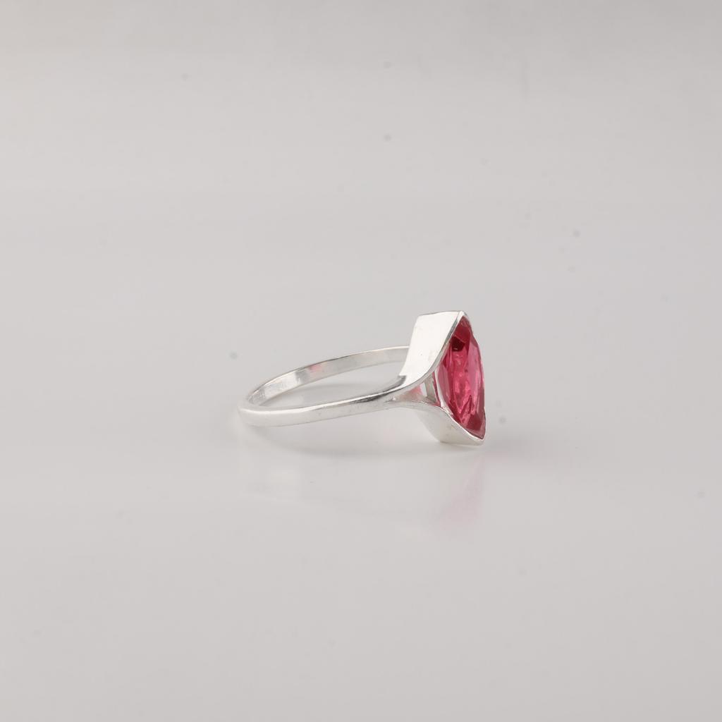 Pink Rubellite Gemstone 925 Sterling Silver Ring Jewelry Birthday Gift For Wife CZR-20-7