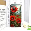 Retro Poppy Flower Bloom Hot Red Printed Phone Case for iPhone 17 16 12 11 14 Plus 13 14 15 Pro Max Mini X XS Floral Soft Cover