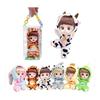 Animal Print Baby Doll Plush Toy with Animal Costume Pajamas, Gift for Kids, Cute Doll (Cow)