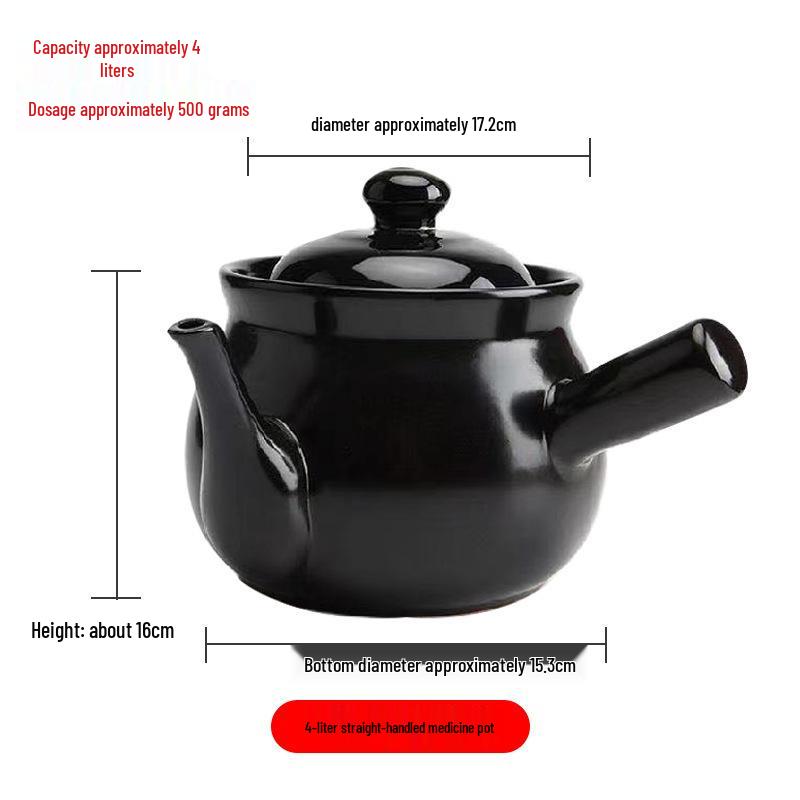 Traditioneller Steingut-Kräuterabkochkessel mit Deckel – Hochtemperaturbeständig, Offenflammenfest zur Gesundheitserhaltung