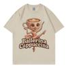 Funny Italian Brainrot Meme Ballerina Cappuccina Tshirt Men Women Vintage Fashion Y2k Tshirts Summer Casual Oversized T Shirt