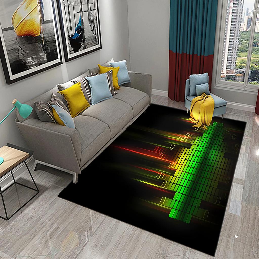 3D Music Note Guitar Instrument Carpet for Living Room Bedroom Large Carpet Bathroom Door Entrance Non-Slip Area Rugs Home Decor