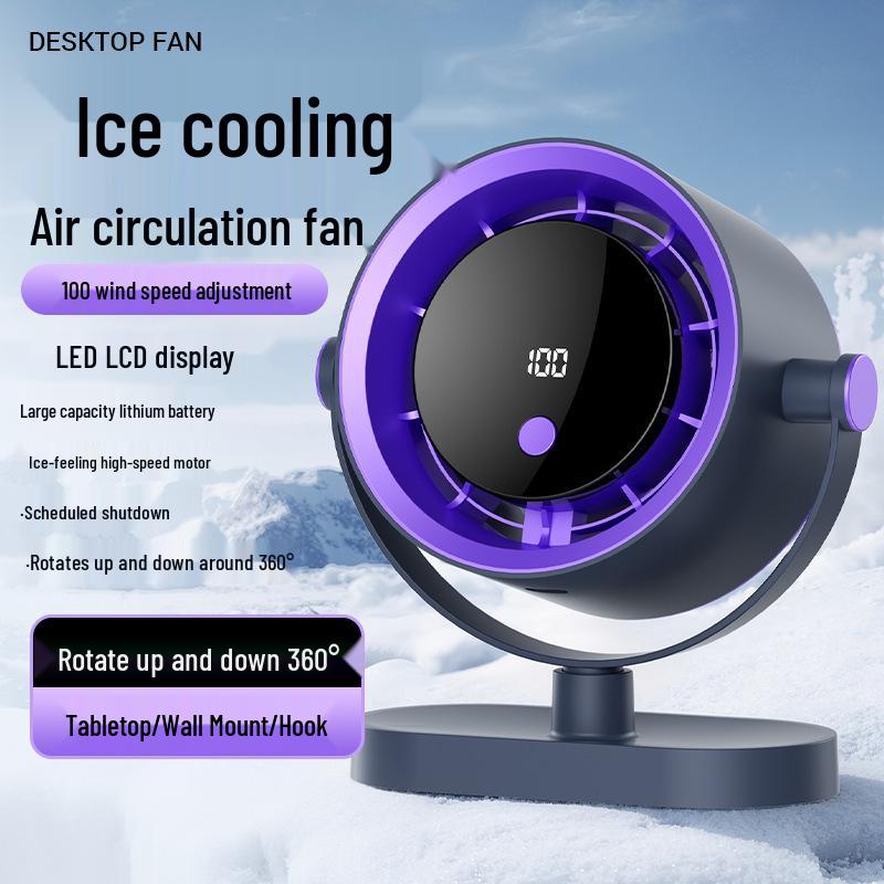 3-in-1 Digital Display USB Charging Multi-functional Air Circulator: Table, Standing, Wall-mounted, Clip-on Fan for Dormitory or Office