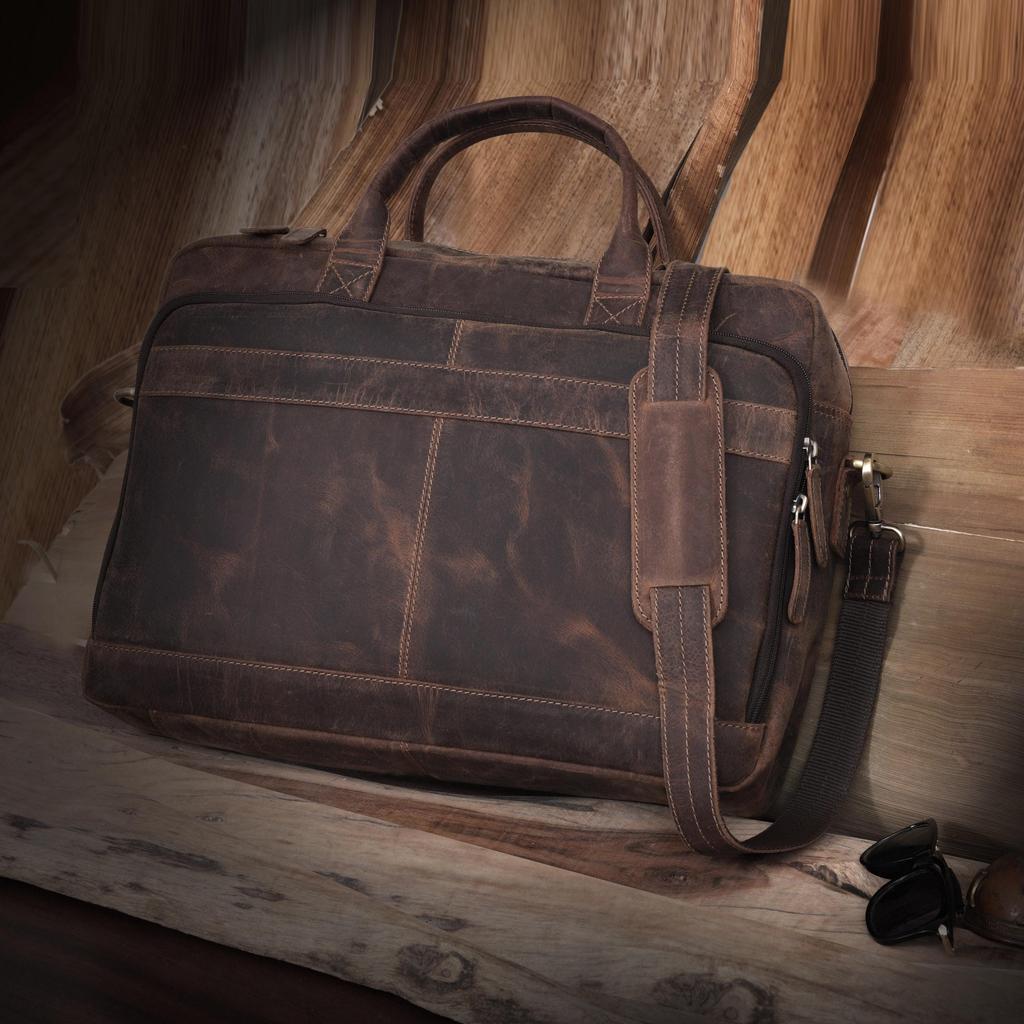 Full-Grain Leather Briefcase: Handmade Messenger Bag Personalized Vintage Gift Shoulder Bag