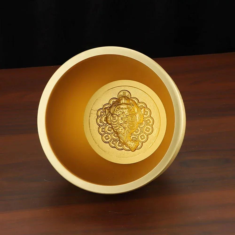 Hundred Blessings Brass Bowl Fortunate Attract Wealth Good Luck Magical Power Treasure Bowls