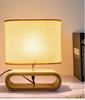 Nordic Holz Tisch Lampe Kreative Moderne Schlafzimmer Nacht LED Licht Wohnzimmer Hotel Japanischen Studie Tisch Lampe Leinen Lampenschirm