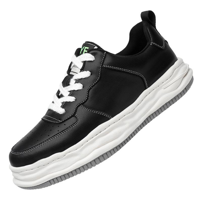 8Cm Inner Height Increase Men's Shoes Air Force No. 1 Sports and Leisure Shoes Men's Leather Breathable Wenzhou Shoes Little White Board Shoes Men's