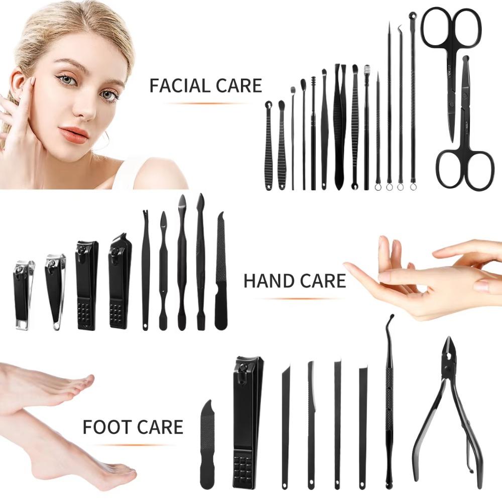 32pcs Stainless Steel Nail Clippers Kit with Storage Case Pedicure Kit Nail Grooming Kit  Home