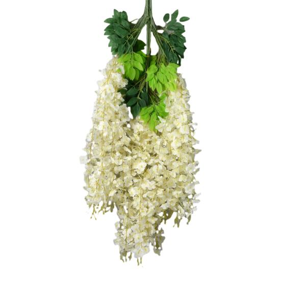 Artificial Wisteria Flower Hanging Garland Faux Silk Hanging Flower Strings Fake Wisteria Flower Vine for Wedding Garden Background Decor