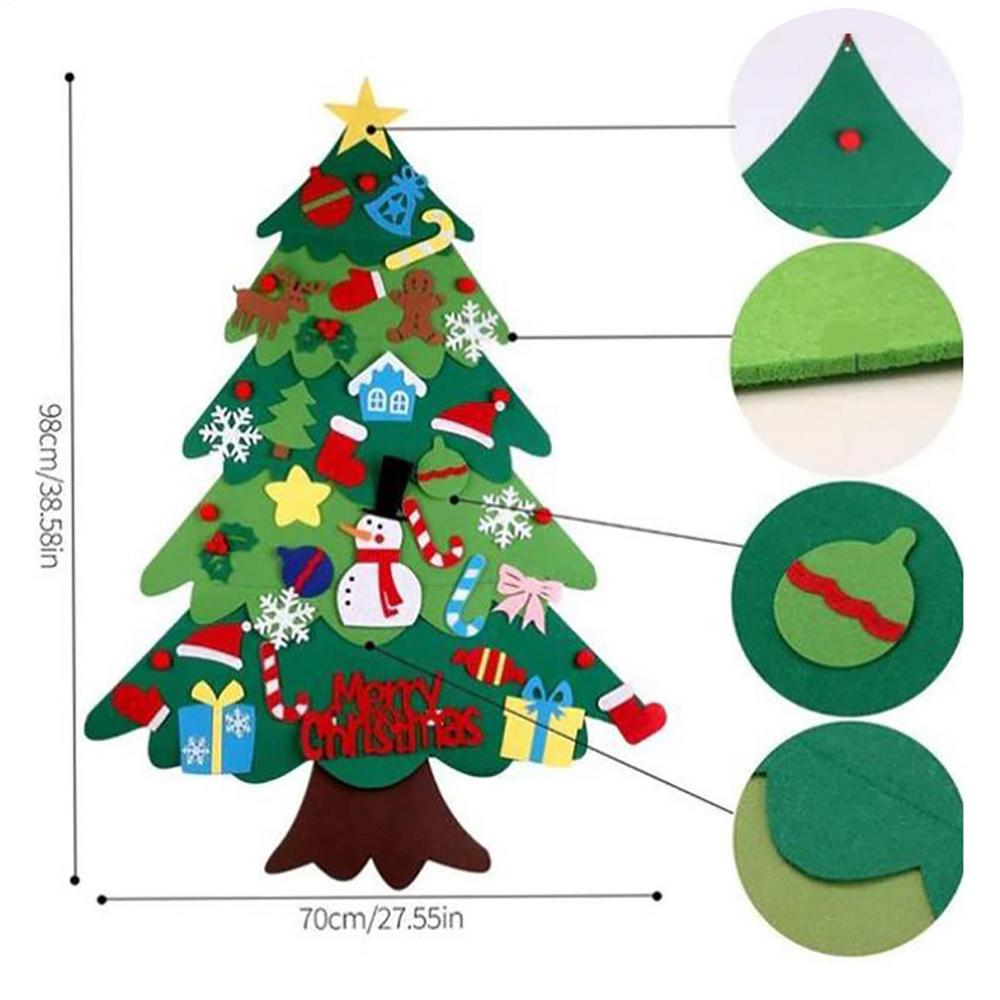 DIY Felt Christmas Tree Christmas Decoration for Home Navidad Noel 2026 New Year Christmas Ornaments Santa Claus Xmas Kids Gifts