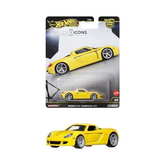 Хот Вилс Культура Автомобилей Вечные Иконы Porsche Carrera GT Машинка Игрушка Мини Машинка Возраст 3+ Желтый JBK91