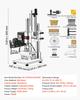 VEVOR Heated Leather Punching Machine 10 x 10 cm Leather Stamp Press, For Hot Stamping and Punching, 160 kg Pressure, 40 mm Stroke, Chuck Fixation