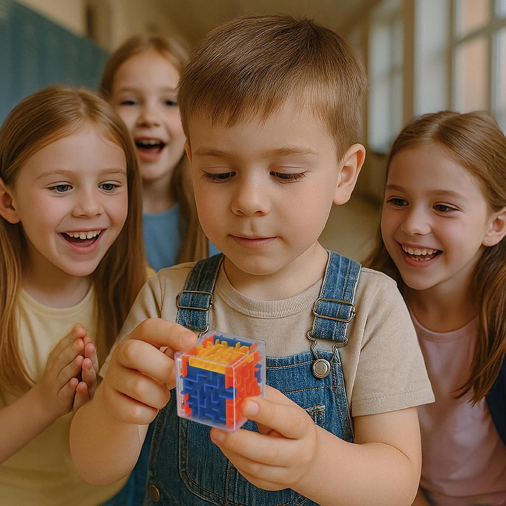 Gra Logiczna Mini Kostka Zręcznościowa Stymulująca Labirynt Kulkowy 3D Cube