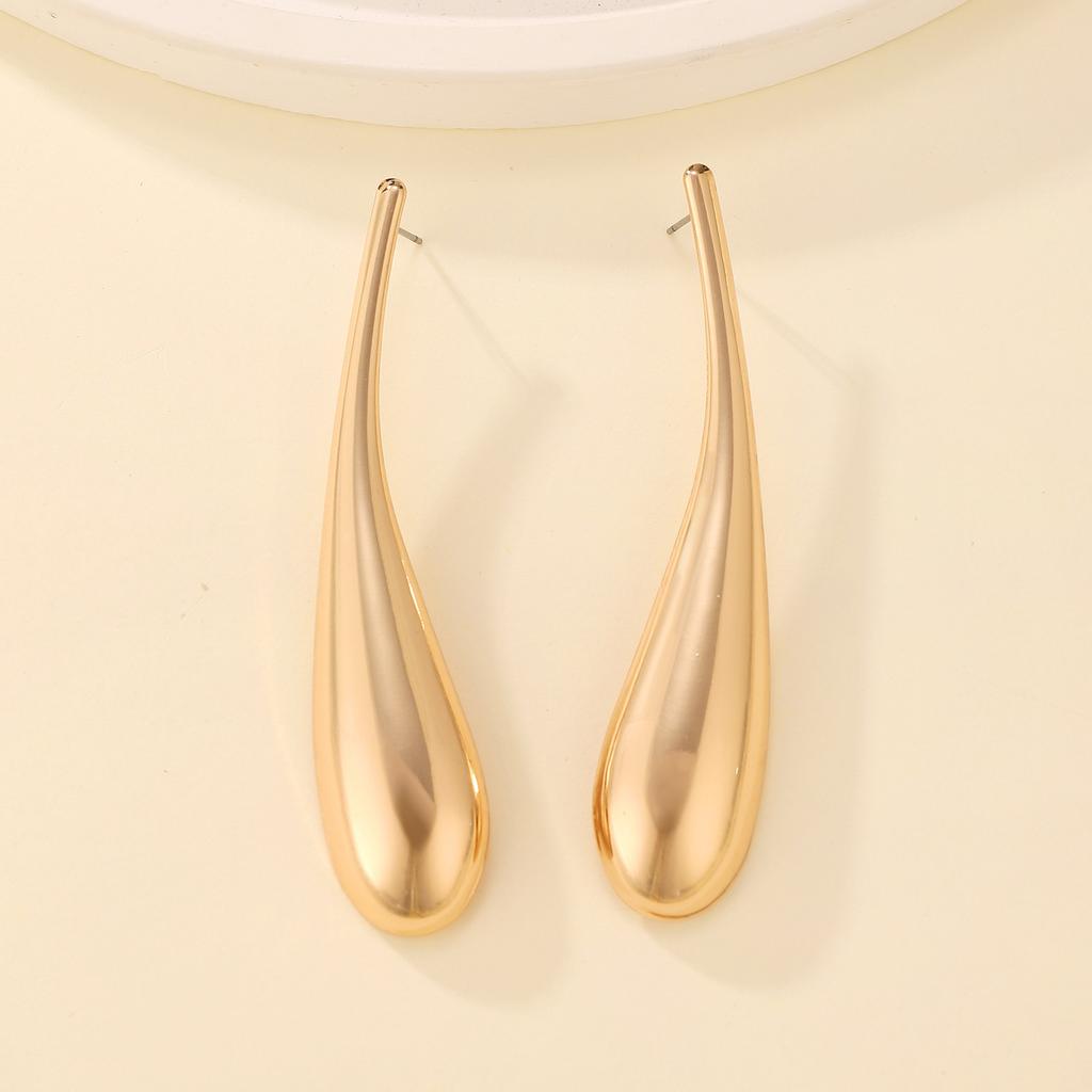 Minimalism Personality Metal Drop Earrings for Women Leaf Round Water Droplet Butterfly Twist Metal Earrings Geometry Zircon