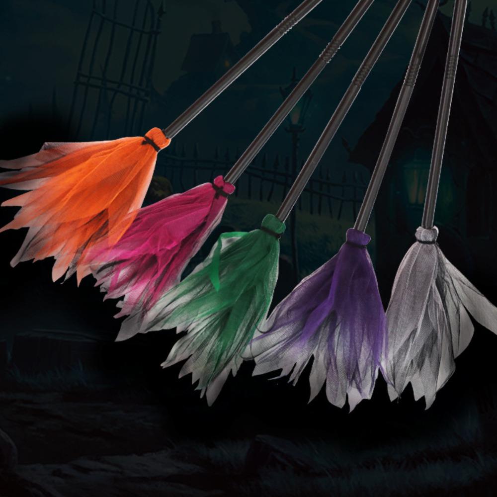 Colorful Kids Cosplay Flying Cosplay Costume Accessories Broomstick Props Witch Broom Party