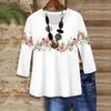 3/4 Sleeve Shirts For Women Cute Print Graphic Tees Blouses Casual Plus Size Basic Tops Pullover