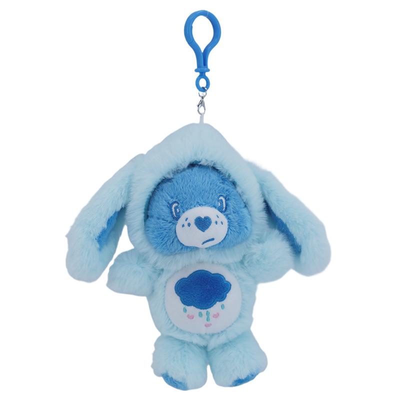 Care Bears Rabbit Ear Plush Keychain Furry Fluffy Pendant Bag Charm Trendy Key Holder Fashion Bag Decoration Cartoon Key Ring