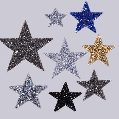 Good Applique Rhinestone High Quality Star Popular 1PC Iron On Multi Sizes Bag Clothing Hot Sale DIY Heat Transfer Clothes Patches Crystal Shoe