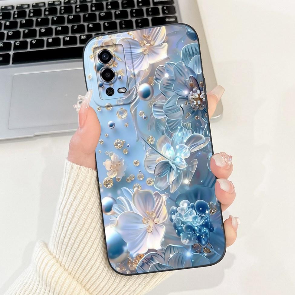 For Oppo A55 4G Case CPH2325 Silicone Cute Cat Fashion Butterfly Flowers Love Painted Cover For Oppo A55 4G Phone Case