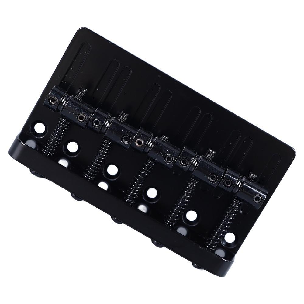 Metal 5 String Bass Bridge Silver And Black Bass Saddle Bridge  Bass Guitar Replacement чёрный