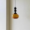 Mid-Century Wabi-Sabi Walnut Glass Pendant Light for Entryway, Hallway, Bar, Study, or Bedroom.