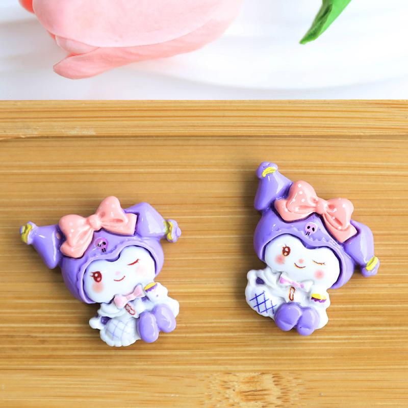30/200PCS Sanrio Animal Cartoon DIY Resin Accessories Headbands Hair Clips Cup Stickers Resin Material