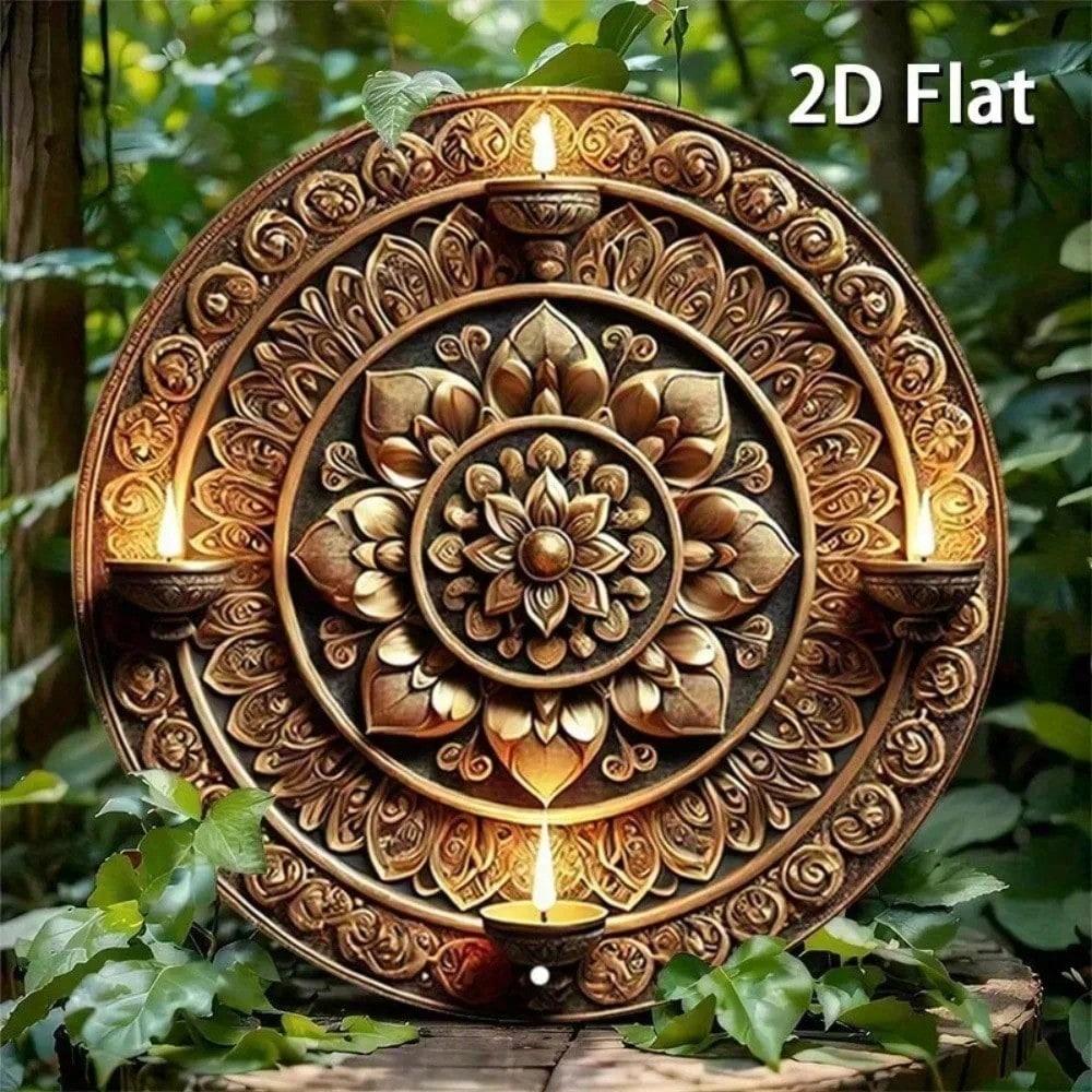 Metal Wall Art Lotus Vintage Poster for Kitchen