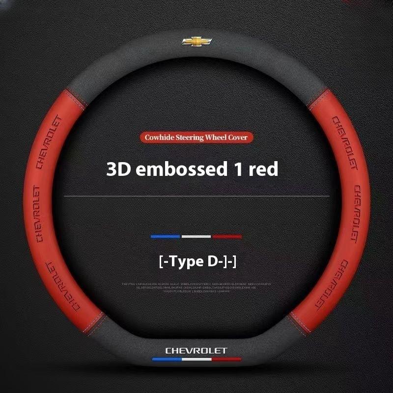 38cm Leather Ventilate Car Steering Wheel Cover for Chevrolet Captiva AveoTrax Silverado Sail Onix Equinox Groove 2025 Accessory