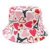 Love Pattern Valentine's Day Gift Bucket Hat Women Men Summer Sunscreen Fisherman Hats Unisex Reversible Panama Fashion Decorate
