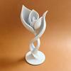 3D Printed Tulip Figurine Minimalist Abstract Flower Sculpture Aesthetic Tulip Floral Ornament for Home Office Shelf Decor
