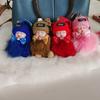 Genuine Fox Fur Sleep Doll Keychain Plush Pom-Pom Accessory
