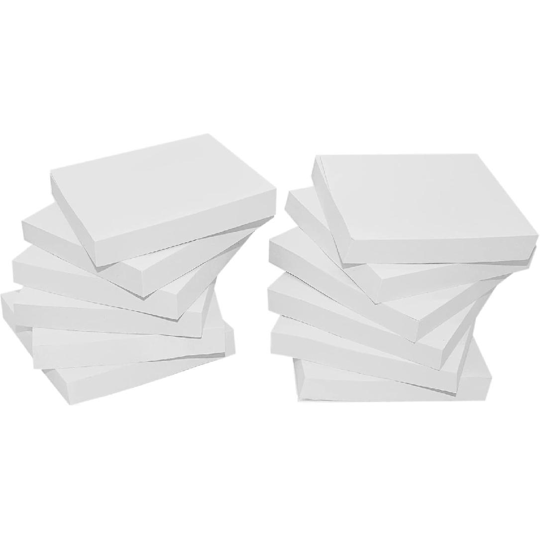 12 Pads Sticky Notes 3 X 3 Inch 100 Sheets/Pad Self-Stick Notes Pads, Easy Sticky Notes for Office, School, Home (White) белый