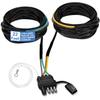 22 Ft 4-Pin 5-Wire Trailer Wiring Harness With Nylon Mesh Protection, A Trailer Light Kit Suitable For Re-Wiring The Tail Lights, Brake Lights, And
