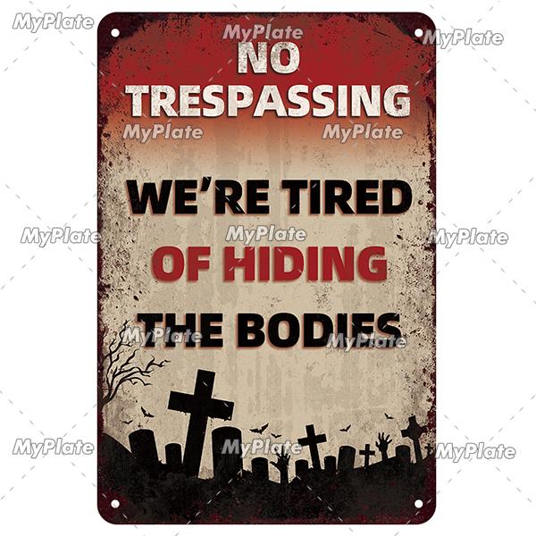 [MyPlate] Halloween Metal Sign Vintage Tin Sign Cafe Bar Decorative Plaque Home Decor Party Wall Sticker Witch Poster Gift