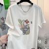 Womens Casual Grocery Bag Print Short Sleeve T Shirt