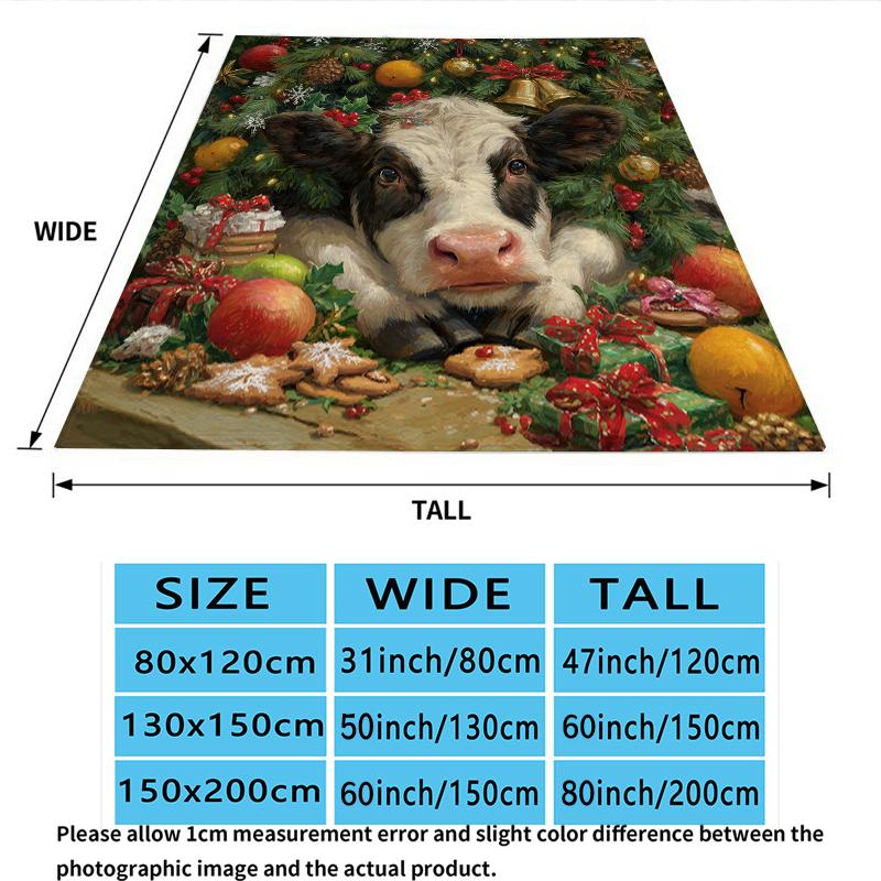 Weihnachtstiere Bedruckte Flanelldecke, weicher Überwurf für Schlafzimmer Sofa, waschbar, Weihnachtsgeschenk, tolles Geschenk.