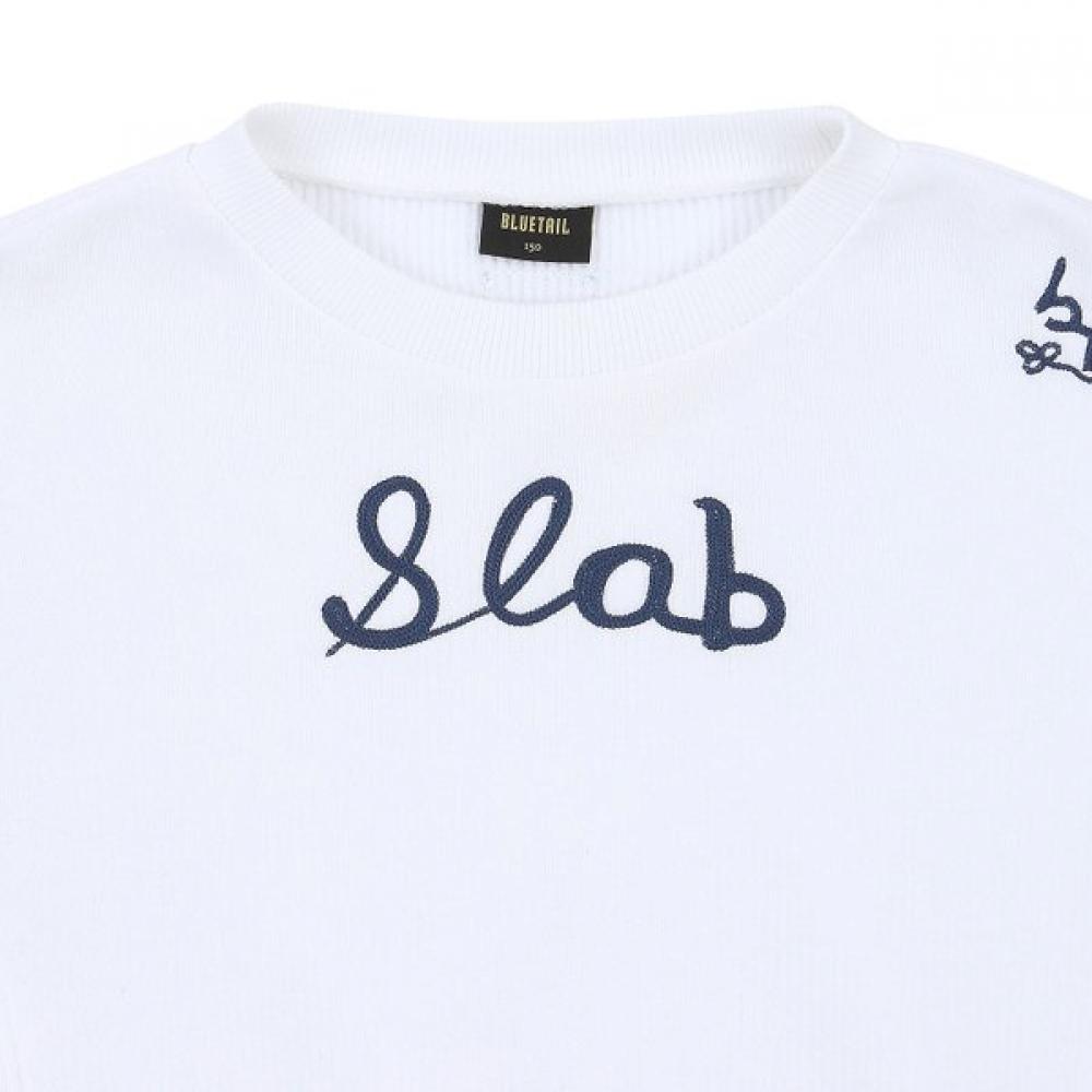 Bluetail Unisex Line Cut White Crop Sweatshirt Aza2ts02wt
