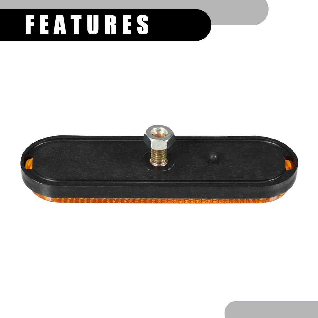 Partuto Sada 2 univerzálních odrazek 3,98"x1,18" - Oválné oranžové plastové motocyklové odrazky, Zlepšují viditelnost a bezpečnost na silnici