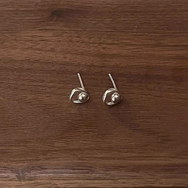 

Геометрические полые серьги-гвоздики Beanie, женские минималистичные серьги-гвоздики Sense Circle Beanie Earrings Sleep Free Bean Earrings