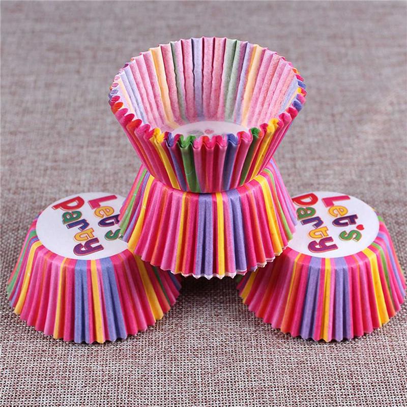 ABWR-800X Cupcake Baking Paper Cups Muffin Cupcake Liners Colorful Rainbow Combo Disposable Baking Cups Set Standard Size