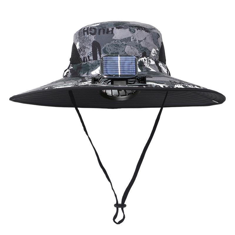 Men's Solar-Powered Sun Hat with USB Fan for Outdoor Summer Activities