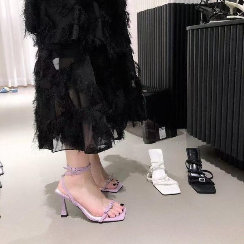 Fashion Beige Ankle Strap Designer Women's Sandals 2025 Summer New Fashionable Elegant Adjustable Buckle High Heels Women's Shoes
