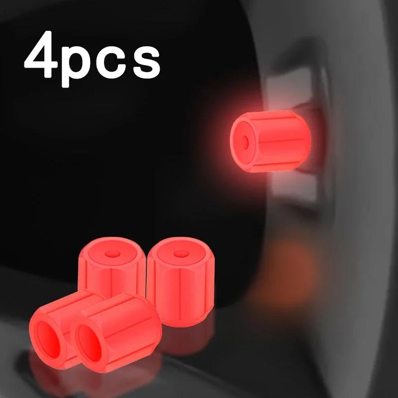 4pcs 6 Colors Luminous Tire Valve Caps Car Motorcycle Glowing Valve Cover Tire Valve Caps Car Accessories  Auto Accessoires