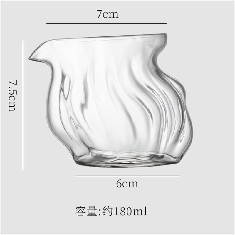 

180ML Heterotypic Walnut Pattern Glass Fair Cup Tea Pitcher Chahai Glass Tea Cup Kung Fu Tea Set Pour Coffee Pot 180ml