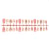 Hot-Selling 3D Pink Flower Gilded False Fingernails: Short Wearable Nail Art Set