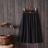 Gonna Estiva Midi al Ginocchio da Donna con Cintura Moda Coreana Donna Vita Alta Pieghettata Linea ad A Gonna da Scuola Femminile