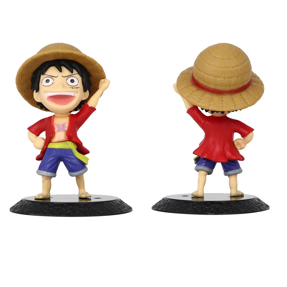 9Pcs Anime One Piece Q Edition Cute Figure Luffy Zoro Sanji Nami Collect Figure Model Cake Decoration Children Toy Gift