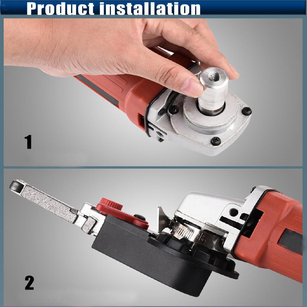 800W Max DIY Sander Sanding Belt Adapter For 115/125 Electric Angle Grinder with M14 Thread Spindle For woodworking Metalworking
