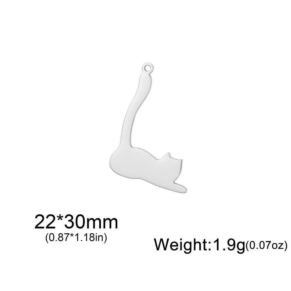 My Shape 5 Stück Niedlicher Katzenanhänger Süße Langschwanzkatzen Kätzchen Tier Edelstahl Charms für Halskette Schmuckherstellung DIY Geschenke